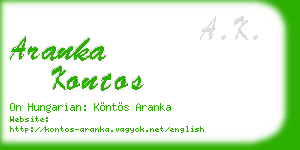 aranka kontos business card