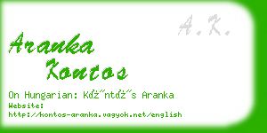 aranka kontos business card